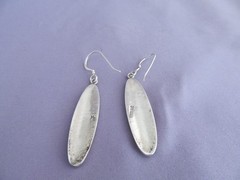 VINTAGE OLD PAWN HOPI STERLING MARCUS COOCHWYKVIA LONG OVAL PIERCED EARRINGS