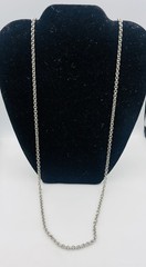 Vintage Sterling Silver Rolo Link Chain Necklace 32″
