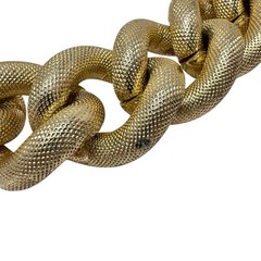 Vintage Erwin Pearl Gold Tone Necklace Large Textured Links Statement