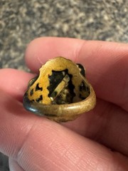 1920s Antique Egyptian Revival Czech Glass Pharaoh Ring Neiger Style Sz 5