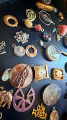 Vintage Assorted Mixed Media Jewelry Pendant Lot