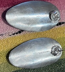 UNUSUAL STERLING SILVER POST BACK EARRINGS for pierced ears 1-7/8″ LONG