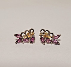Lot of 5 Vintage Unbranded Rhinestone & 1 Gemstone Fashion Earrings