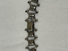 Vtg Victorian Revival Silver Tone Book Chain Locket Pendant Necklace Dbl Sided