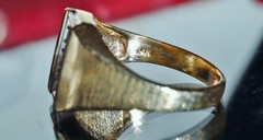 14k yellow gold ring 0.33ct natural diamond size 10 vintage handmade 7.35gr
