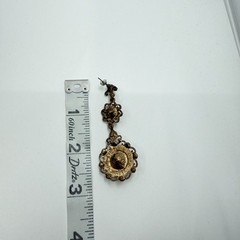 Vintage Gold Tone Filigree Dangle Earrings with AB Crystal Chandelier