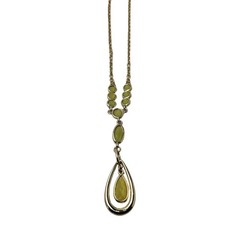 Vintage Barzel 18kt Gold Plated Gold,Green,Yellow Chrystals 10″ Necklace