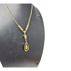 Vintage Barzel 18kt Gold Plated Gold,Green,Yellow Chrystals 10″ Necklace