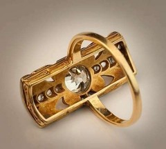 White Diamond 2.30 Ct Art Deco Antique Vintage Wedding Ring 14K Yellow Gold FN