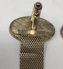Danté Sodalite Cufflinks Blue Stone Gold Tone Mesh Wrap Around – Vintage