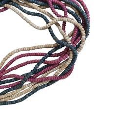 Vintage Multi Strand Beaded Necklace Signed Casual Corner Boho Tribal Wood Beads