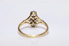 Art Deco Vintage Style Round Cut Created Diamond Two Tone Plated Engagement Ring