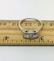 Vintage 1950’s 14K White Gold 2 Stone Diamond Ring