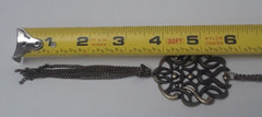 Vintage Pendant Necklace Antique Silver Tone Statement Metal Tassel 28 in