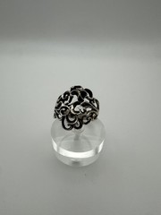 VTG Sterling Silver .925 Made in Mexico BOLD VICTORIAN SIZE 11.25, GRAMS 7.3