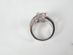 Vintage Sterling Silver 925 Peach Irradiated Morganite Statement Ring Size 6
