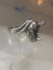 Vintage Rhinoceros ring size 5.50 Kabana rhino band sterling silver pinky women