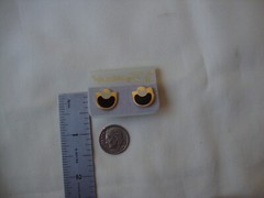 VINTAGE SAMUEL HUANG SIGNED CLOISONNE RETRO MOD BLACK GRAY ENAMEL EARRINGS