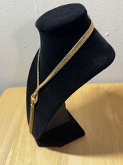 Vintage Napier Mesh Gold Plated Chain Lariat Tassel Fringe Chain Necklace
