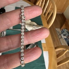 Bracelet 925 Silver, Vintage , Clear CZ Cubic Zirconia Round Tennis Bracelet 7”