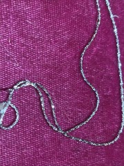 Vintage Pottery Piece Set In Sterling Setting And Chain Pendant 1” X 1.25”