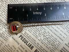 Antique 15k Reverse Painted “Florence” Reverse Painted Essex Crystal Stick Pin