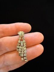 Vintage Rhinestone Drop Earrings. 1-1/4″ Drop with post & back for pierced ears.