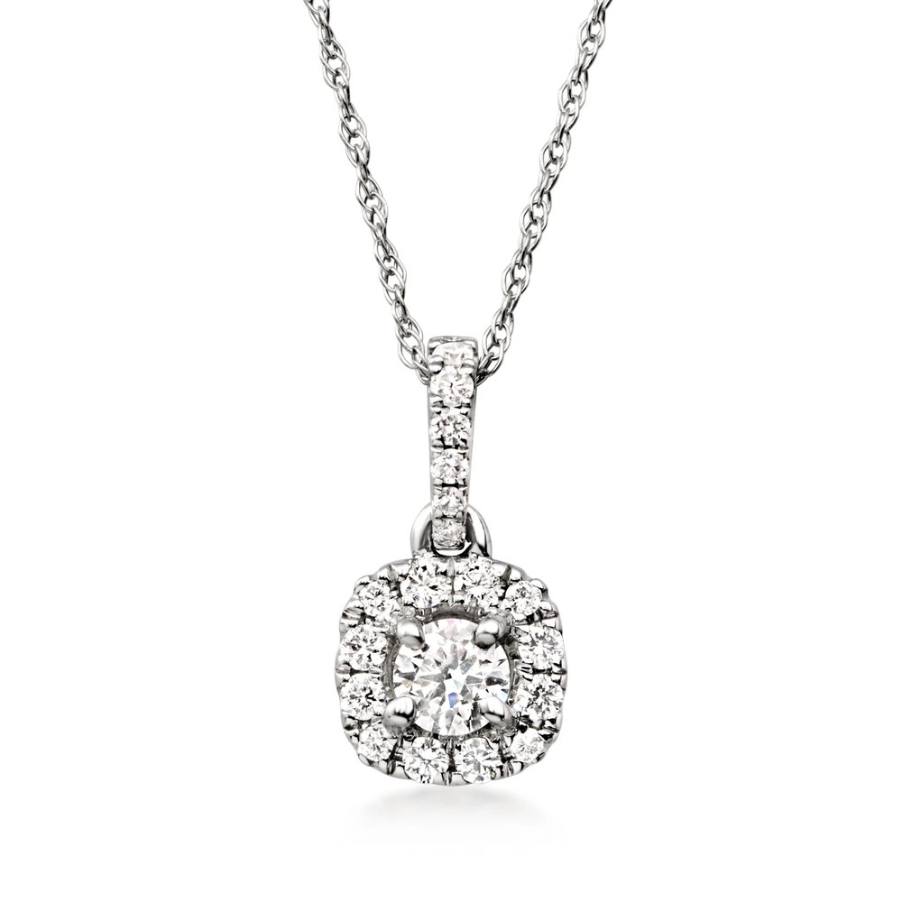 Vint Diamond Cluster Ncklc in 18k White Gold 18 inches