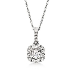 Vint Diamond Cluster Ncklc in 18k White Gold 18 inches