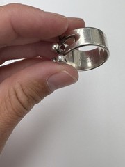 Anna Greta Eker AGE Sterling Silver Norway 5 Prong Jester Modernist Ring Size 8