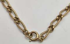 Vintage Gold Tone Leaf Fringe Necklace 23 In Textured Cable Chain Statement