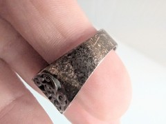 Vintage Multicolor Stone Flush Geometric Grid Sterling Silver Ring Size 5.5