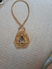 Large ART Arthur Pepper Egyptian Revival 2 Tone Necklace Signed Vintage Jewelry