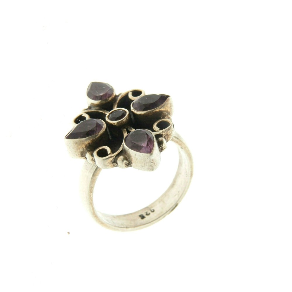 Vintage Purple Amethyst Ring Sterling Silver size 6.25