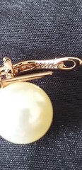 Vintage 1990-s 14 Ct Rolled Gold Pearls / Zircons Earrings – Hallmarked 585 RG