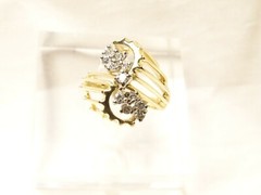 Vintage Unique Mid Century Modern 14 K Gold Diamond Twisted Column Sz 6 Ring RDW