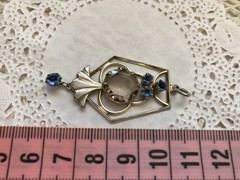 Fine Estate Vintage Pendant Soviet Sterling Silver 875 Smoky Quartz & Topaz USSR