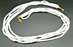 Vintage NAPIER Signed White Small Bead 5 Strand Multistrand Necklace 23″