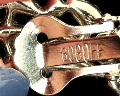 Vintage Signed BOGOFF Silver Tone CLEAR Rhinestone CLIMBER Clip Earrings 1.25″ L
