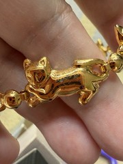 AVON Necklace Cat Kitten With Yarn Ball Link Necklace Shiny Retro Vintage 1980s