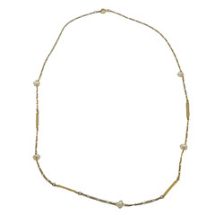 Freshwater Pearl Multi Style Link Gold Tone Chain Vtg Station Necklace 24 Inch