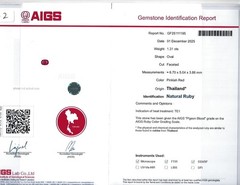 Fine 1.31ct AIGS GIA Pigeon Blood Ruby 0.46ct Diamond Platinum Ring Size 7