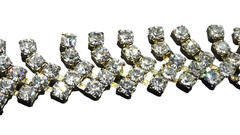 Vintage Prong Set Rhinestones Bracelet Featuring Rhinestone Drop Dangle