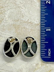 Vintage 925 Sterling Silver Yellow Damask Stud Earrings, 1990’s statement