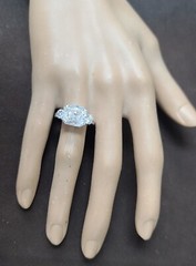 14k White Gold Engagement Ring 6.18ct Lab Grown Simulate Diamond Cushion Shape