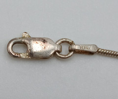 VTG 925 Snake Chain Station Bead Bracelet 7″ Sterling Silver 2g Minimalist Italy
