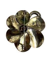 Theodor Fahrner Silver Brooch PIN 925 Markasite and Coral