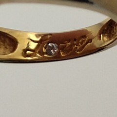 14k Yellow Gold Ring Large CZ Size- 6 Love Multi Gemstone 4.3 Grams