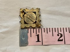 ANTIQUE VICTORIAN VATICAN ITALY MICRO MOSAIC ONE INCH FLORAL BROOCH PIN