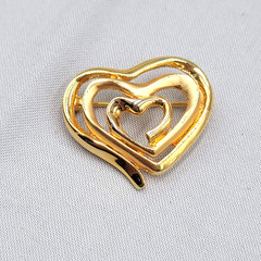 Vintage Triple Heart Danecraft Brooch Gold Plated 1.25″